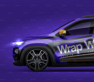 Dacia Spring 2022 glossy finish - all sides Car Mockup Template.psd