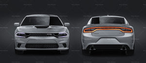 Dodge Charger SRT Hellcat 2019 glossy finish - all sides Car Mockup Template.psd