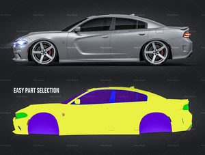 Dodge Charger SRT Hellcat 2019 glossy finish - all sides Car Mockup Template.psd