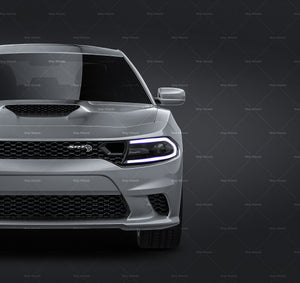 Dodge Charger SRT Hellcat 2019 glossy finish - all sides Car Mockup Template.psd