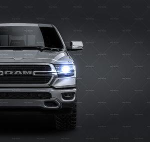Dodge RAM 1500 CrewCab Sport 2019 glossy finish - all sides Car Mockup Template.psd