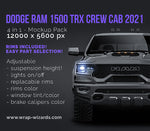 Dodge RAM 1500 TRX Crew Cab 2021 (MOPAR Performance) glossy finish - all sides Car Mockup Template.psd