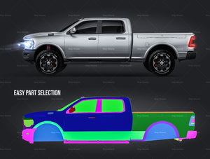Dodge RAM Power Wagon 2019 glossy finish - all sides Car Mockup Template.psd