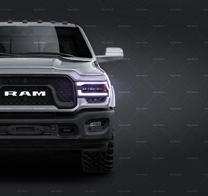 Dodge RAM Power Wagon 2019 glossy finish - all sides Car Mockup Template.psd