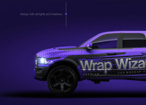 Dodge RAM 1500 Rebel 2015 glossy finish - all sides Car Mockup Template.psd