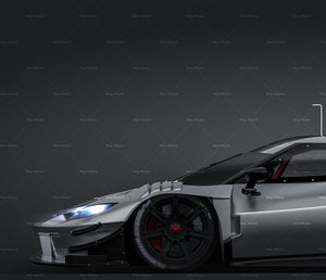Ferrari 296 GT3 2023 glossy finish - all sides Car Mockup Template.psd