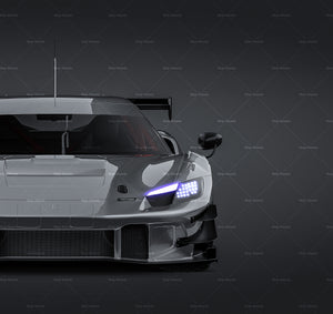 Ferrari 296 GT3 2023 glossy finish - all sides Car Mockup Template.psd
