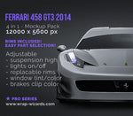 Ferrari 458 GT3 2014 glossy finish - all sides Car Mockup Template.psd