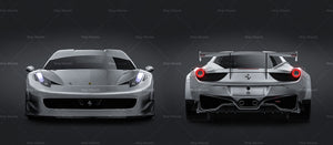 Ferrari 458 GT3 2014 glossy finish - all sides Car Mockup Template.psd