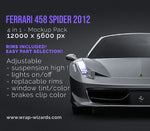 Ferrari 458 Spider 2012 glossy finish - all sides Car Mockup Template.psd