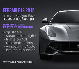Ferrari F12 2015 glossy finish - all sides Car Mockup Template.psd