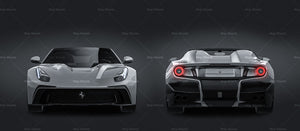 Ferrari F12 TRS Roadster 2015 glossy finish - all sides Car Mockup Template.psd