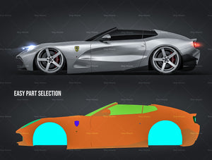 Ferrari F12 TRS Roadster 2015 glossy finish - all sides Car Mockup Template.psd