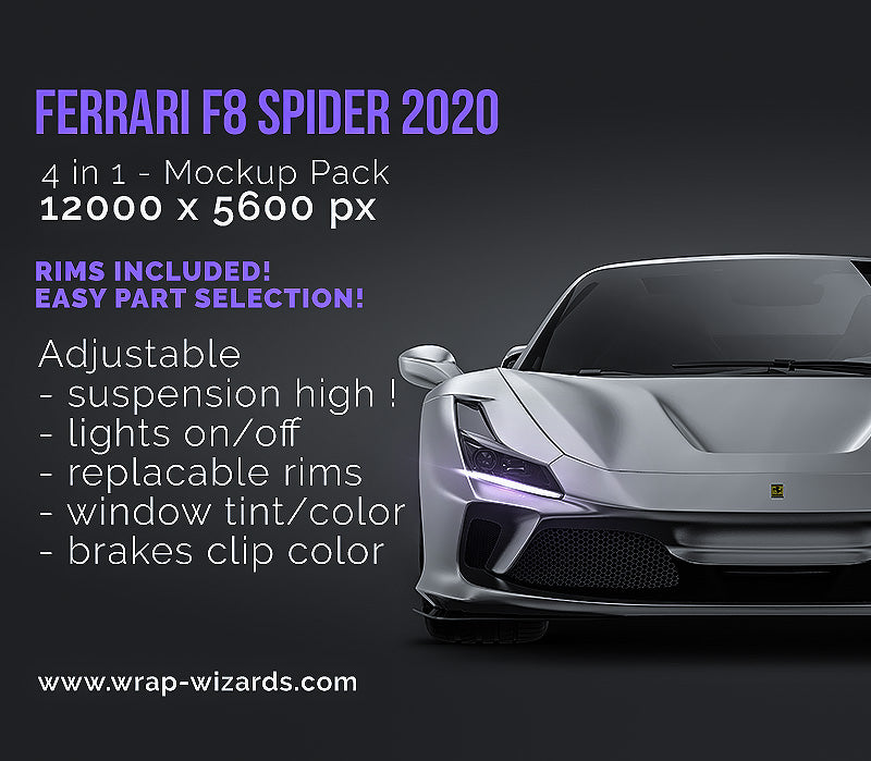 Ferrari F8 Spider 2020 - Car Mockup
