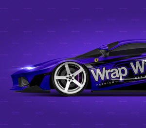 Ferrari FXX K glossy finish - all sides Car Mockup Template.psd