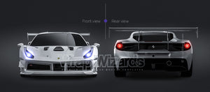 Ferrari 488 GTB Challenge 2017 glossy finish - all sides Car Mockup Template.psd