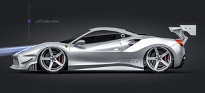 Ferrari 488 GTB Challenge 2017 glossy finish - all sides Car Mockup Template.psd