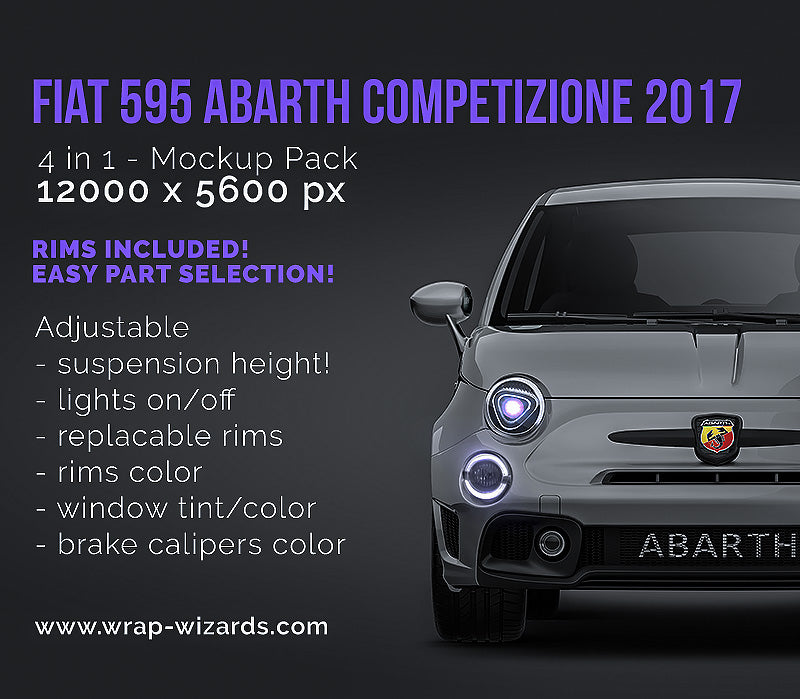 Fiat 595 Abarth Competizione 2017 - Car Mockup