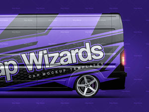 Fiat Ducato 2020 glossy finish - all sides Car Mockup Template.psd