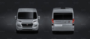 Fiat Ducato 2020 with side windows glossy finish - all sides Car Mockup Template.psd