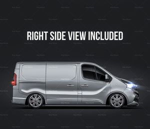 Fiat Talento Cargo 2018 panel van  glossy finish - all sides Car Mockup Template.psd