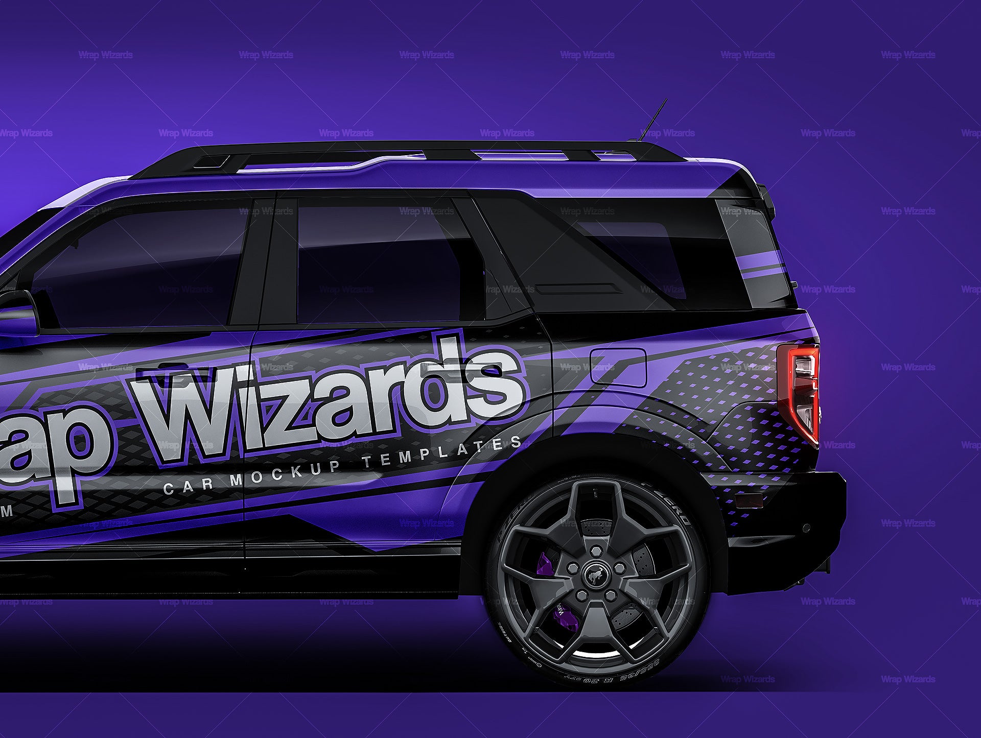 Ford Bronco Sport First Edition 2021 glossy finish - all sides Car Mockup Template.psd
