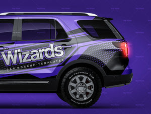 Ford Explorer 2016 glossy finish - all sides Car Mockup Template.psd
