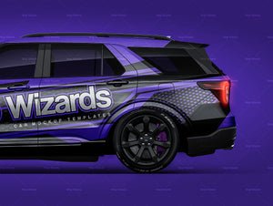 Ford Explorer ST 2020 glossy finish - all sides Car Mockup Template.psd