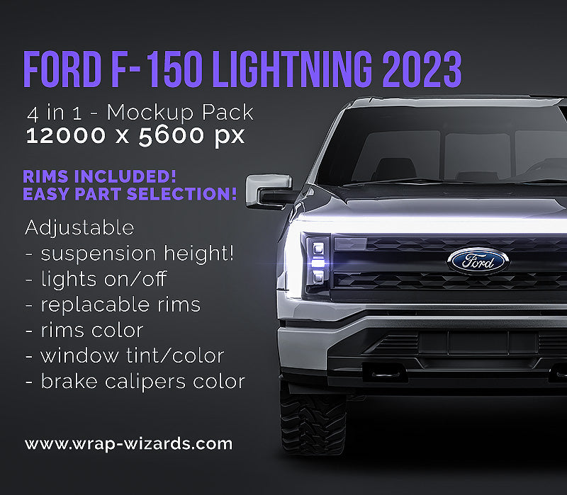 Ford F-150 Lightning 2023 - Truck/Pick-up Mockup