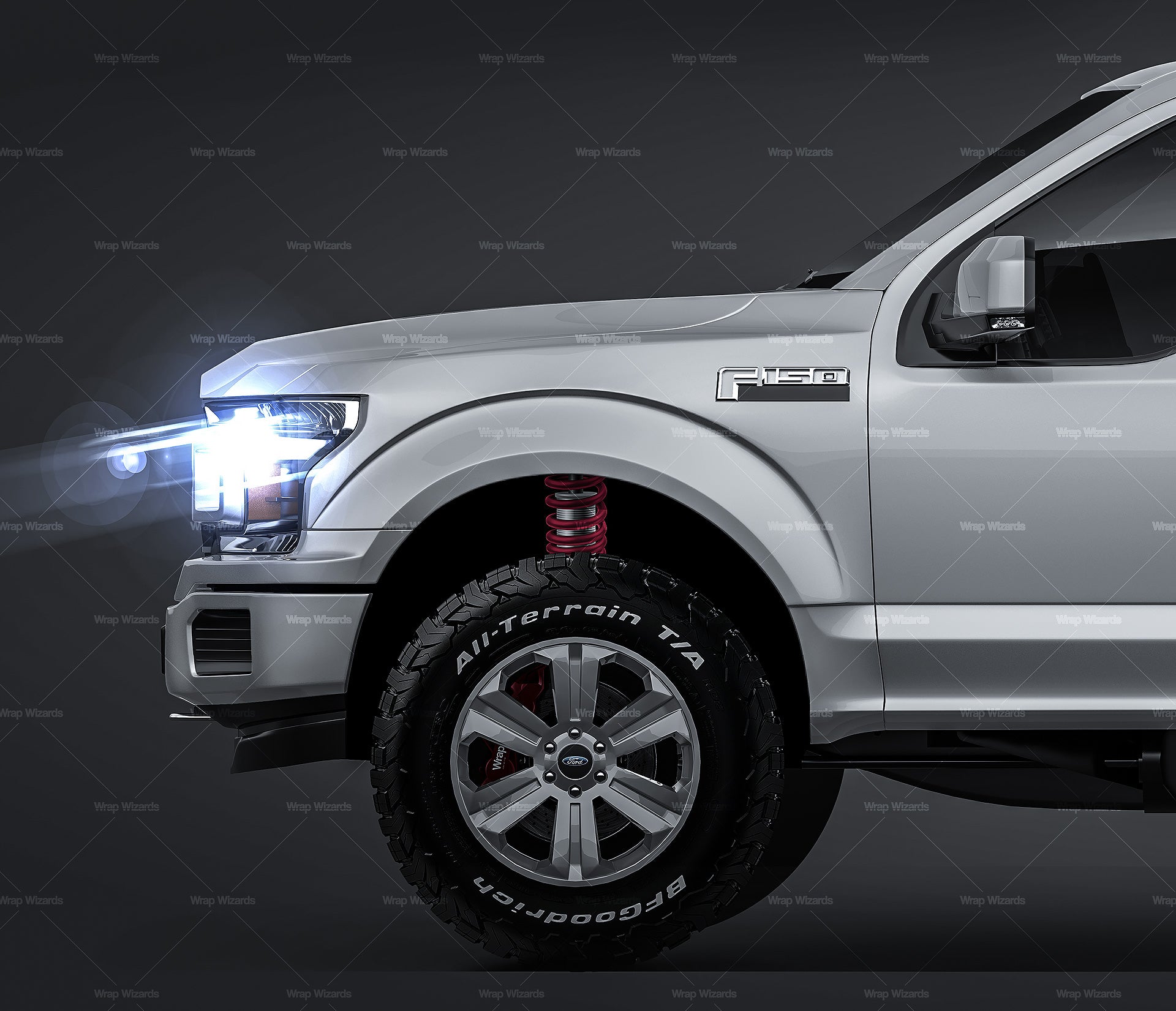 Ford F150 XLT 2018 glossy finish - all sides Car Mockup Template.psd