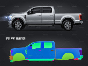 Ford F350 Super Duty 2020 glossy finish - all sides Car Mockup Template.psd
