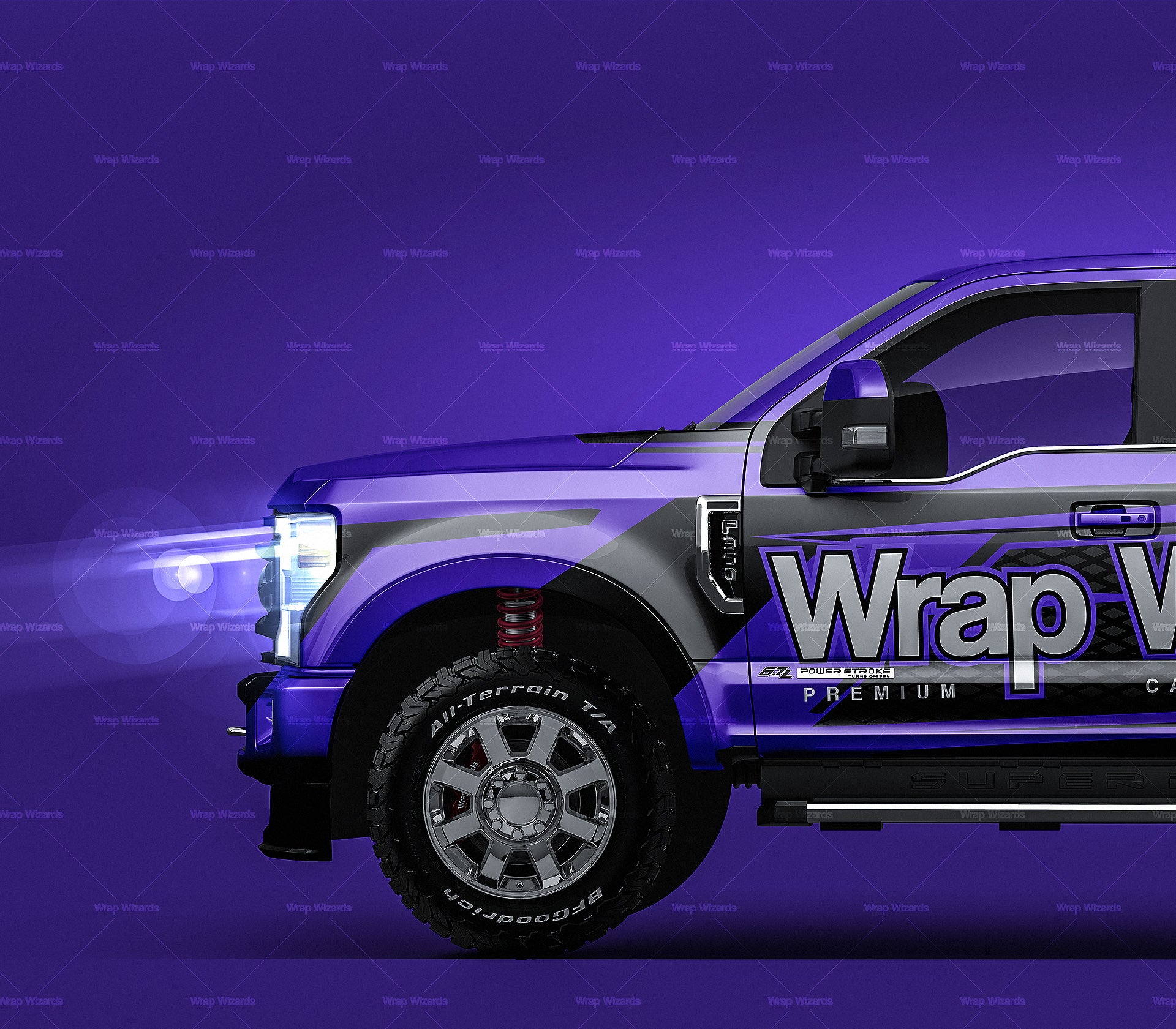 Ford F350 Super Duty 2020 glossy finish - all sides Car Mockup Template.psd