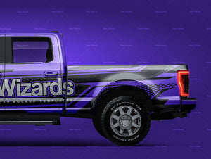 Ford F350 Super Duty 2020 glossy finish - all sides Car Mockup Template.psd