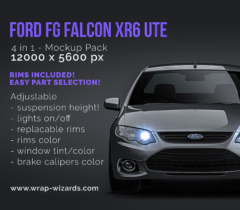 Ford FG Falcon XR6 UTE - Car Mockup