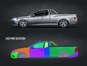 Ford FG Falcon XR6 UTE glossy finish - all sides Car Mockup Template.psd