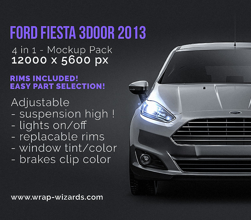 Ford Fiesta 3door 2013 - Car Mockup