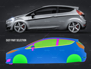 Ford Fiesta 3door 2013 glossy finish - all sides Car Mockup Template.psd