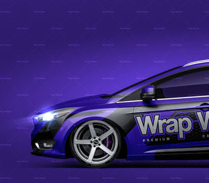 Ford Focus Wagon 2015 glossy finish - all sides Car Mockup Template.psd