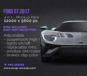 Ford GT 2017 glossy finish - all sides Car Mockup Template.psd