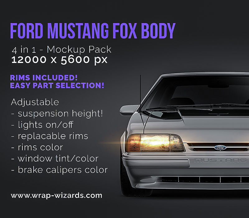 Ford Mustang Foxbody 1987-1993 - Car Mockup