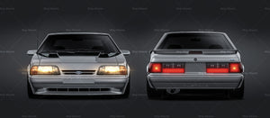 Ford Mustang Foxbody 1987-1993 glossy finish - all sides Car Mockup Template.psd