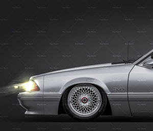 Ford Mustang Foxbody 1987-1993 glossy finish - all sides Car Mockup Template.psd