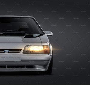 Ford Mustang Foxbody 1987-1993 glossy finish - all sides Car Mockup Template.psd
