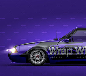 Ford Mustang Foxbody 1987-1993 glossy finish - all sides Car Mockup Template.psd