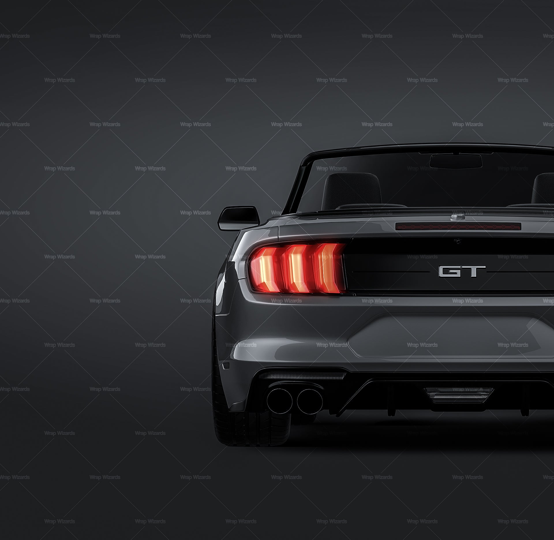 Ford Mustang GT 2018 Convertible glossy finish - all sides Car Mockup Template.psd