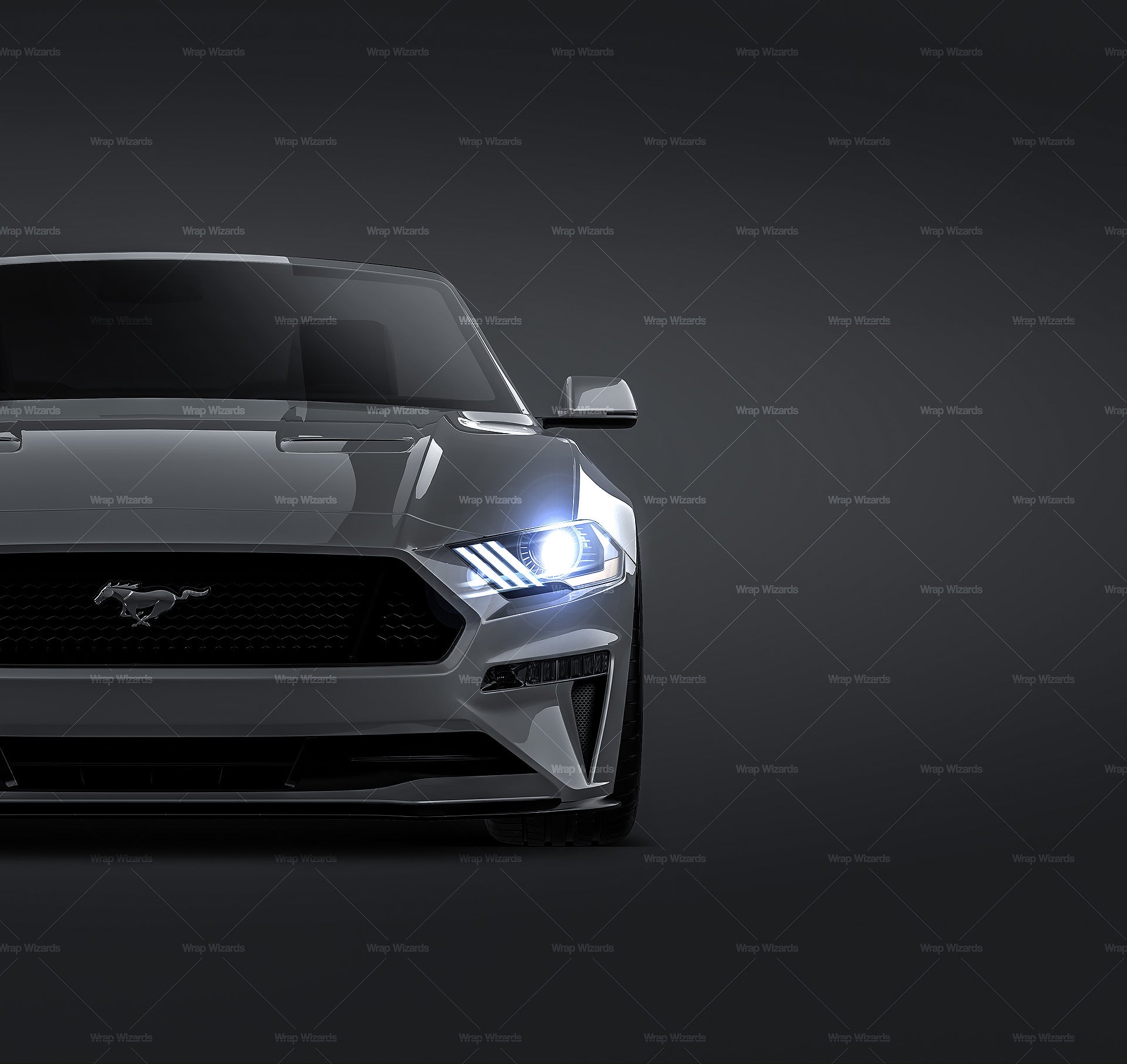 Ford Mustang GT 2018 Convertible glossy finish - all sides Car Mockup Template.psd