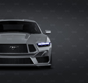 Ford Mustang GT 2024 glossy finish - all sides Car Mockup Template.psd