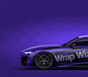 Ford Mustang GT 2024 glossy finish - all sides Car Mockup Template.psd