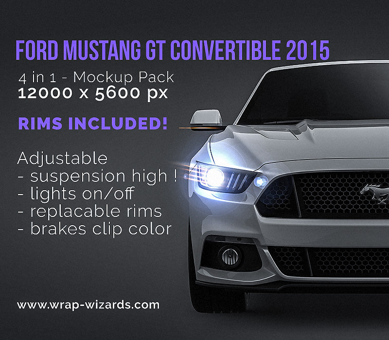 Ford Mustang GT Convertible 2015 - Car Mockup