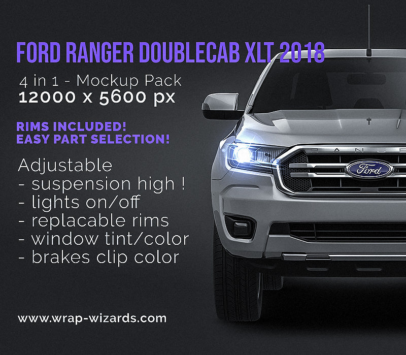 Ford Ranger DoubleCab XLT 2018 - Truck/Pick-up Mockup